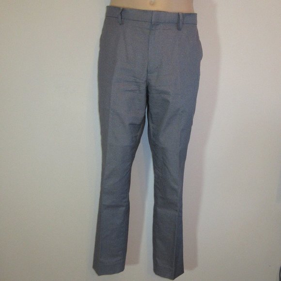 Banana Republic Men Dress Grey Black  Pattern Cotton   Pants Slim Fit  32x30 - Picture 1 of 14
